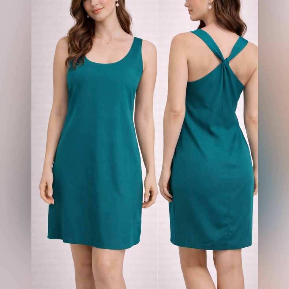 J Crew Dress Kelly Green 12 Faux Silk Racerback Side Zip Shift Sleeveless NWT